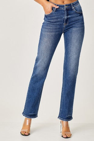 RISEN | Midrise Slim Relaxed Straight Jeans