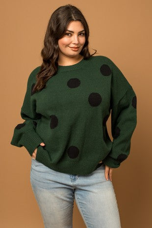 Green Polka Dot Sweater