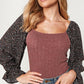 Rib Knit Bubble Sleeve Top