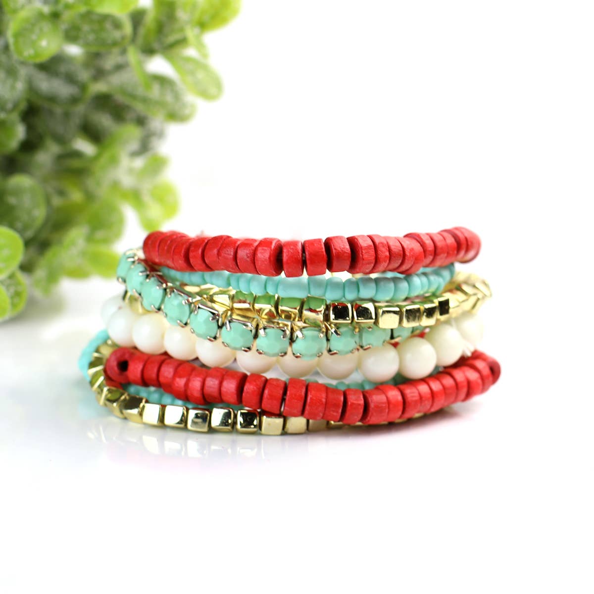 Boho Bracelet - Red/Turquoise