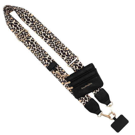 Clip & Go Crossbody Strap w/Zippered Pouch: Leopard